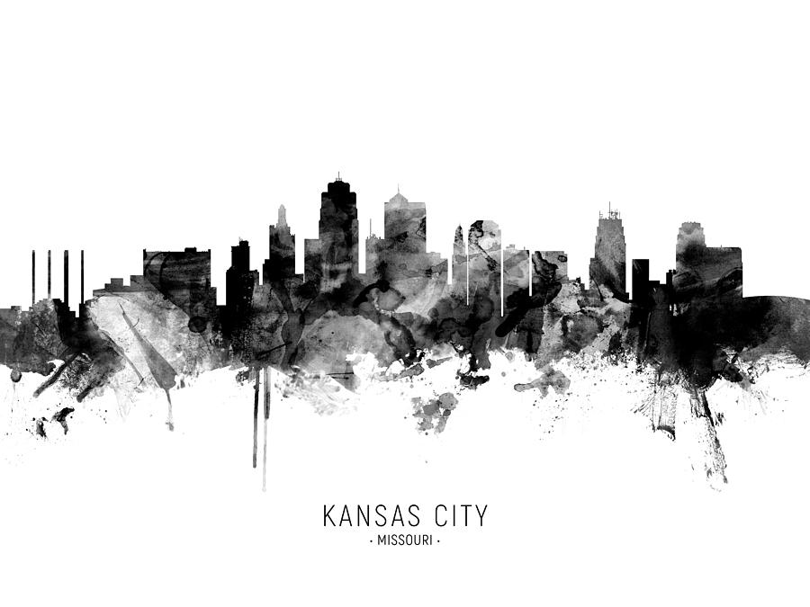 Kansas City Missouri Skyline #11 Digital Art by Michael Tompsett