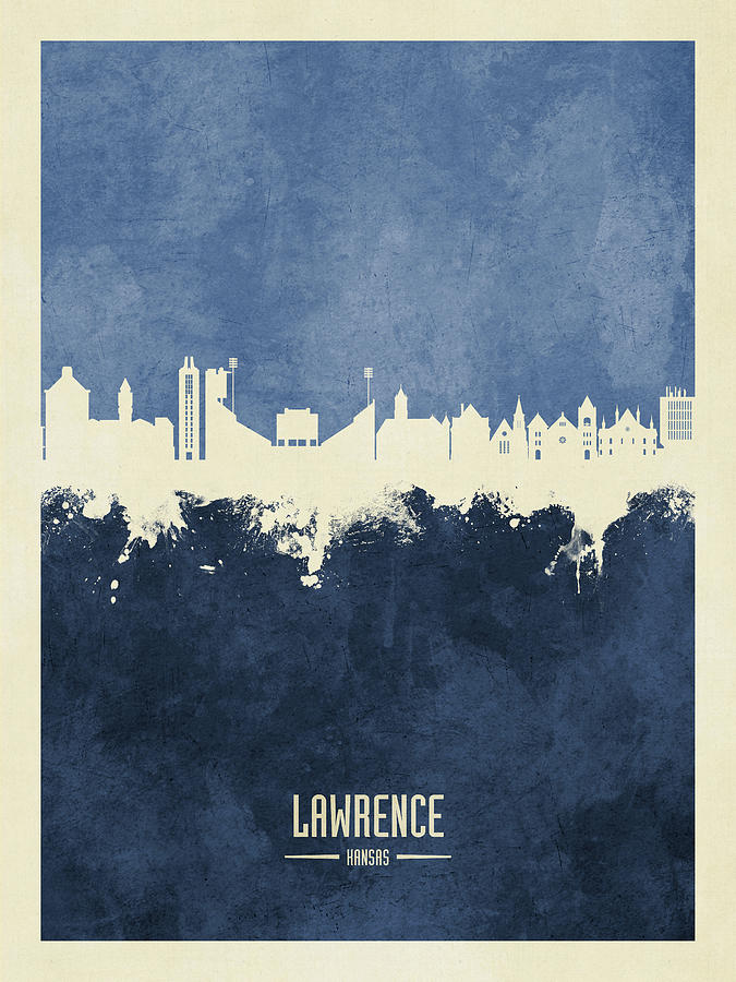 Lawrence Kansas Skyline #11 Digital Art by Michael Tompsett