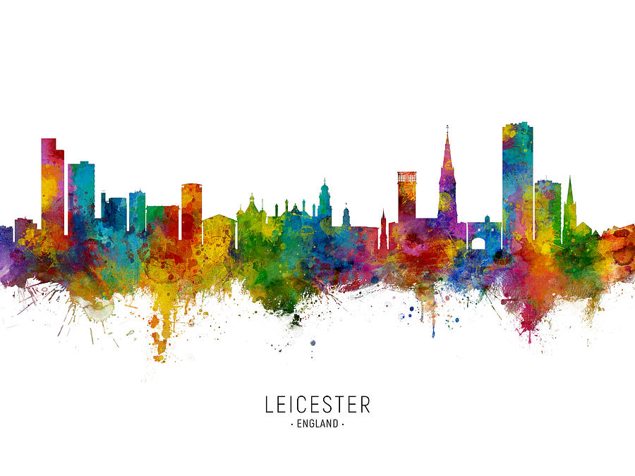 Leicester England Skyline #11 Digital Art by Michael Tompsett