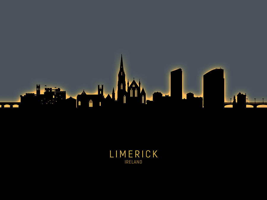 Limerick Ireland Skyline #11 Digital Art by Michael Tompsett