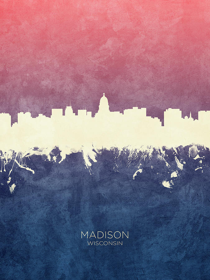 Madison Wisconsin Skyline #11 Digital Art by Michael Tompsett