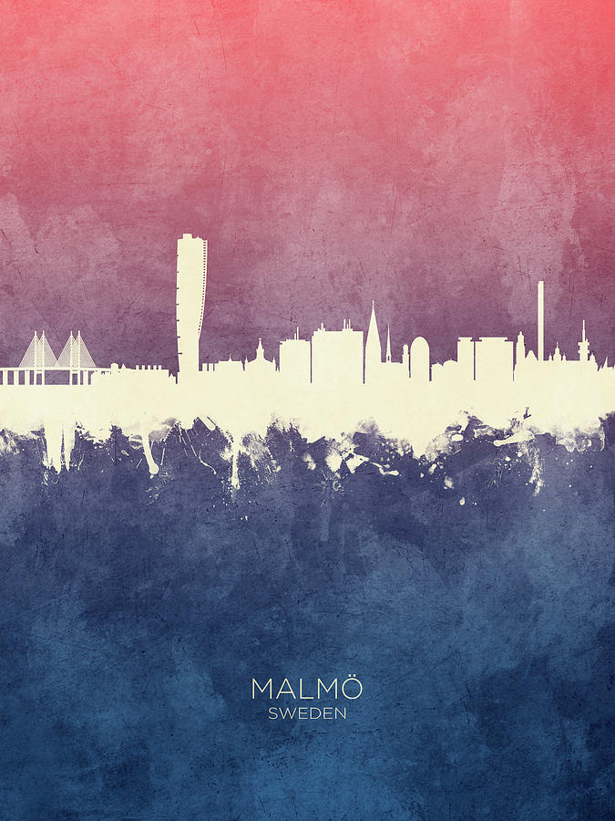 Malmo Sweden Skyline #11 Digital Art by Michael Tompsett