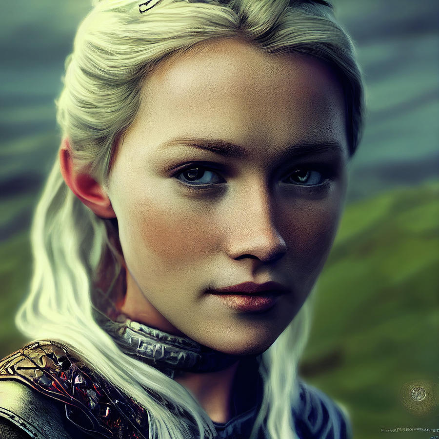 Middle Earth Female Warrior Inspired By Eowyn Digital Art By Aj