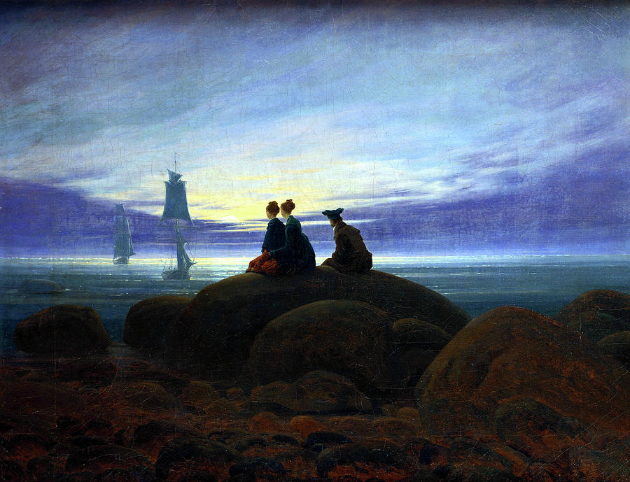 Moonrise over the Sea Painting by Caspar David Friedrich - Fine Art America