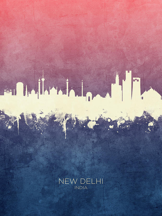 New Delhi India Skyline #11 Digital Art by Michael Tompsett