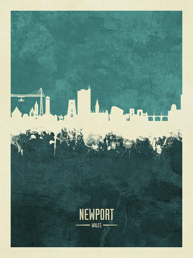 Newport Wales Skyline Digital Art by Michael Tompsett - Pixels