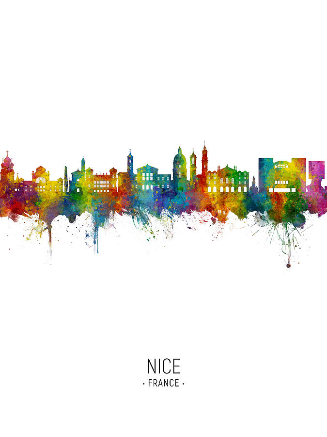 Nice France Skyline #11 Digital Art by Michael Tompsett