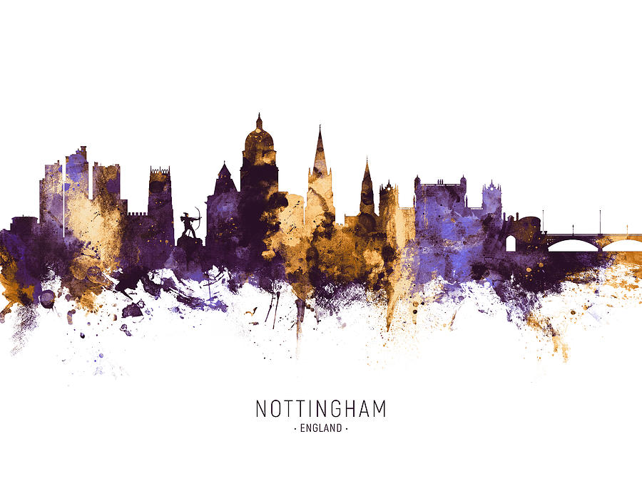Nottingham England Skyline #11 Digital Art by Michael Tompsett