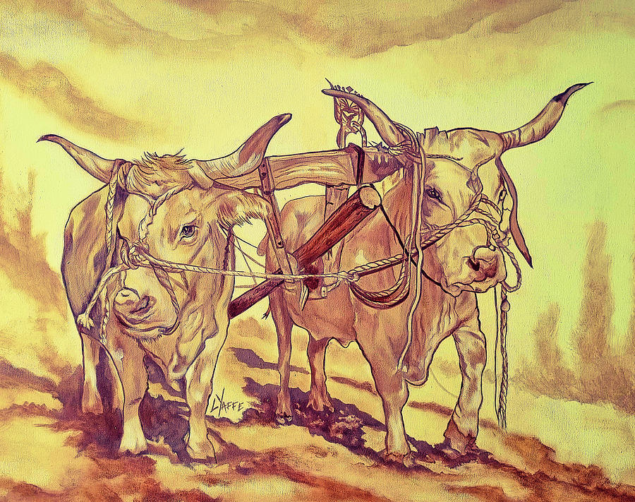 Oxen on a Yoke #11 Digital Art by Loraine Yaffe