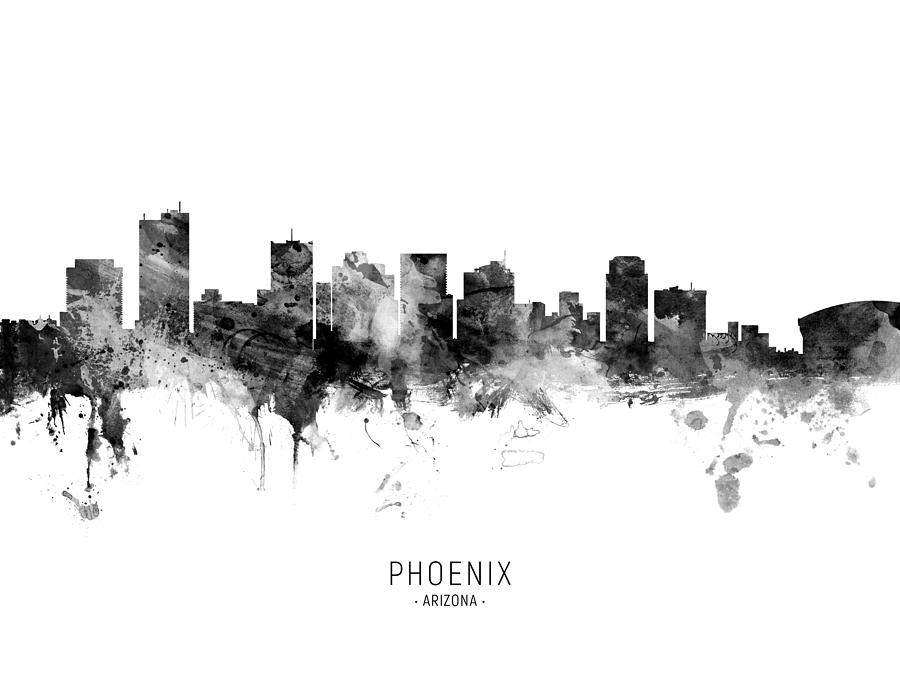 Phoenix Arizona Skyline #11 Digital Art by Michael Tompsett