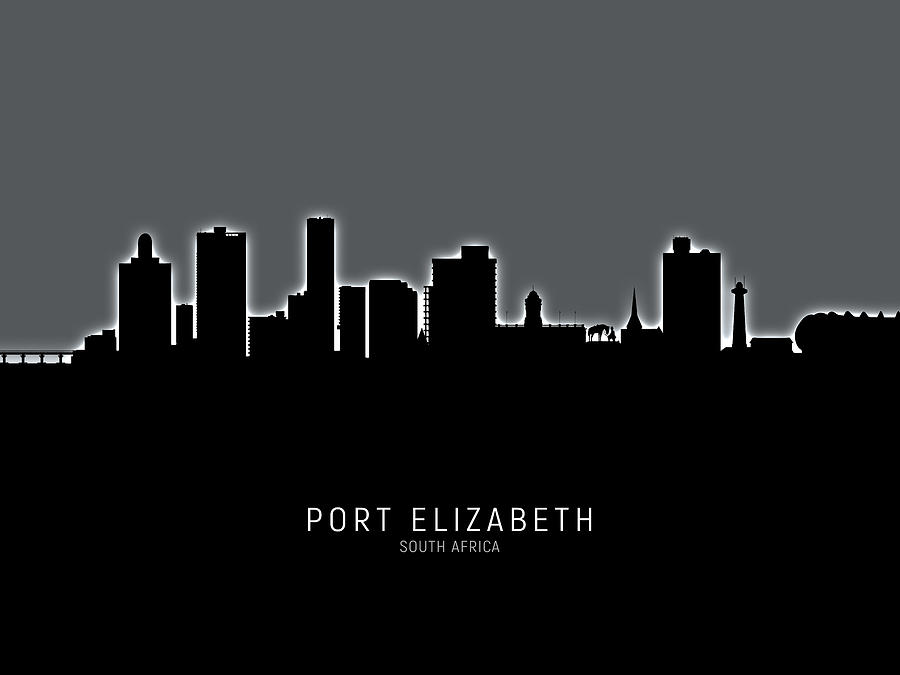 Port Elizabeth South Africa Skyline Digital Art by Michael Tompsett ...