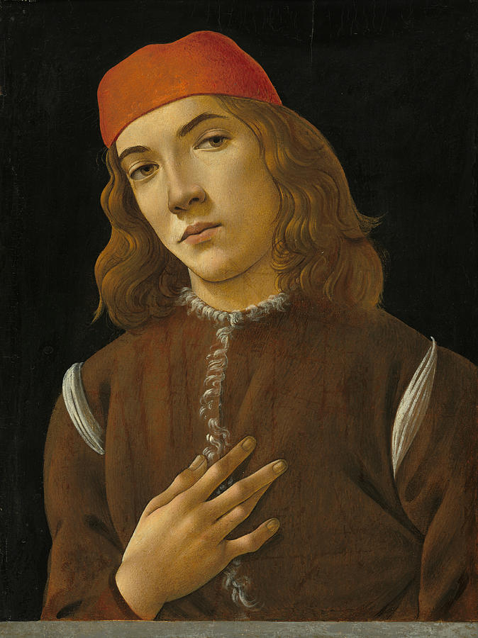 Portrait of a Youth #11 Painting by Sandro Botticelli