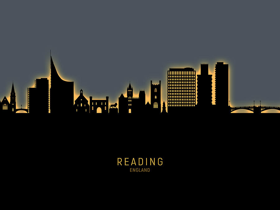 Reading England Skyline #11 Digital Art by Michael Tompsett