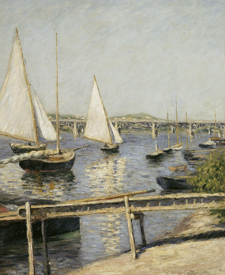 Gustave Caillebotte Painting - Sailing Boats at Argenteuil  #11 by Gustave Caillebotte