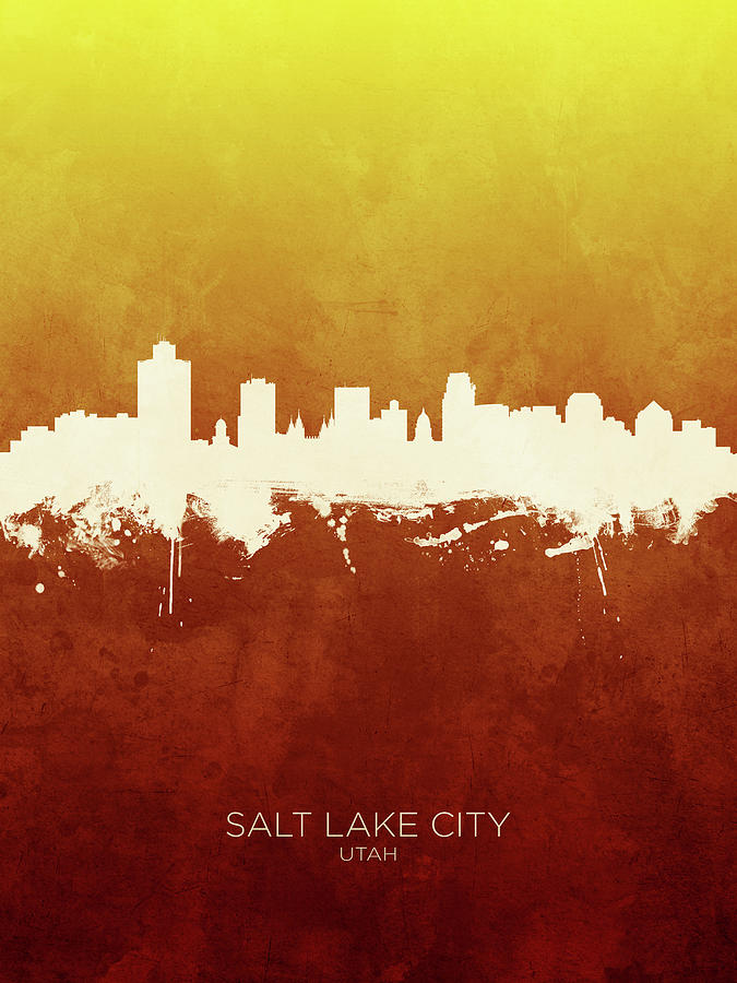 Salt Lake City Utah Skyline #11 Digital Art by Michael Tompsett