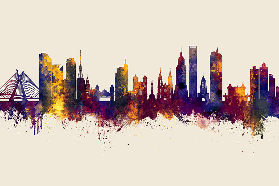Sao Paulo Skyline Brazil #11 Digital Art by Michael Tompsett