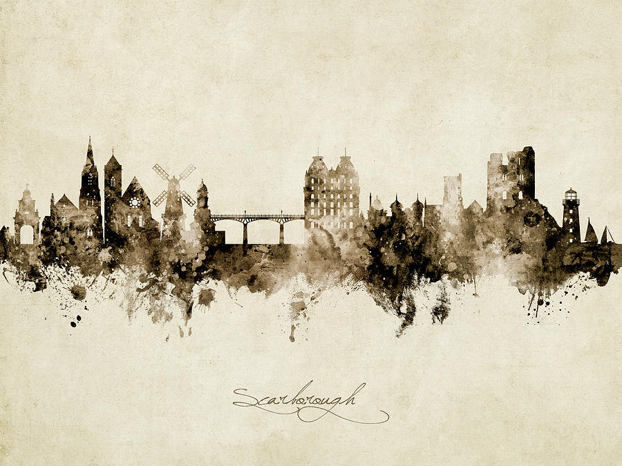 Scarborough England Skyline #11 Digital Art by Michael Tompsett