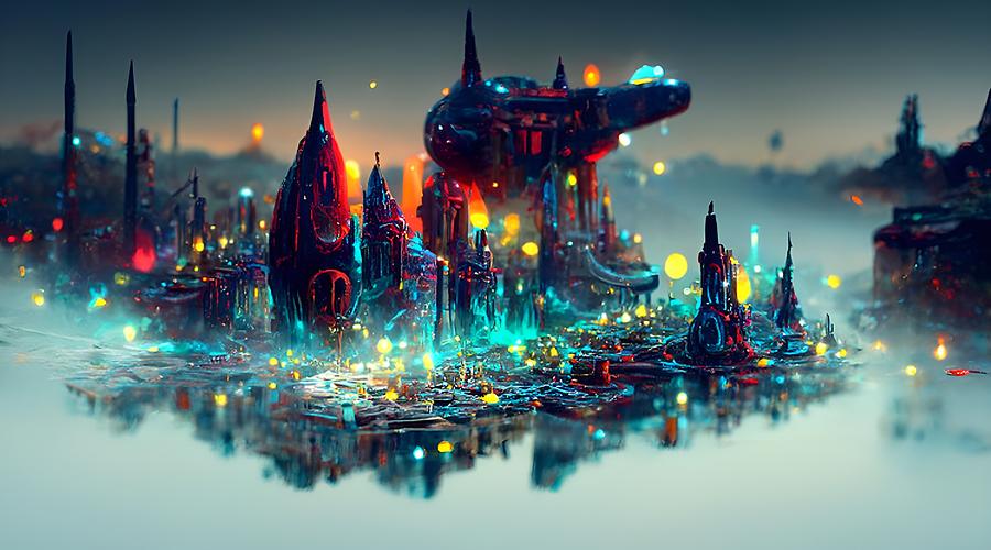 space city at Dawn 19 Digital Art by Frederick Butt