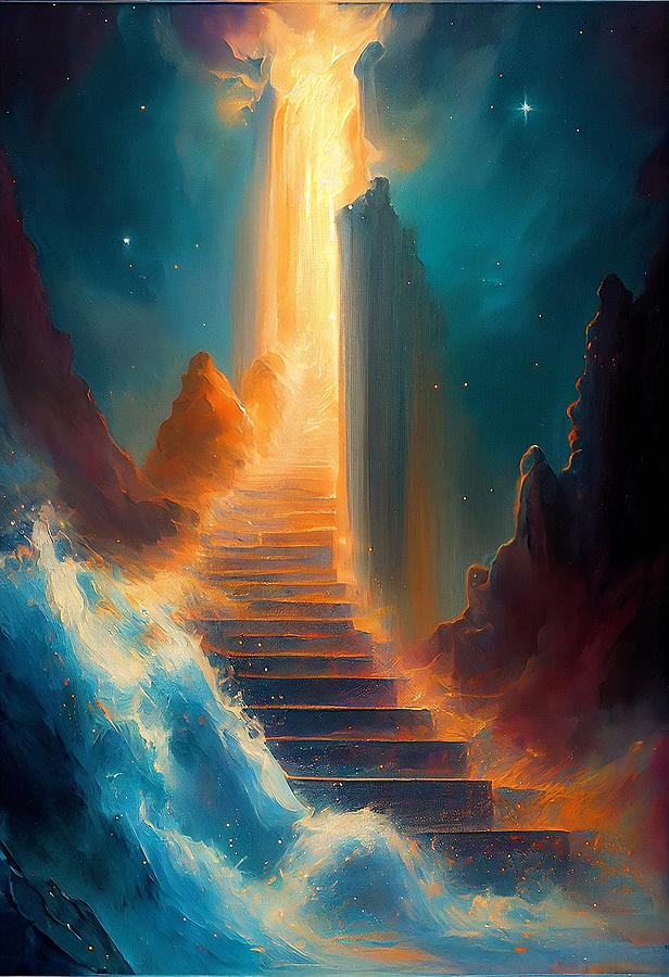 Stairway to heaven Mixed Media by SampadArt Gallery Pixels