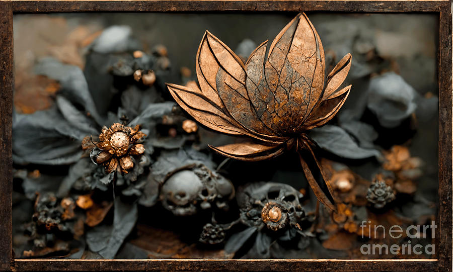 Flower Digital Art - Steampunk Flowers #11 by Sabantha