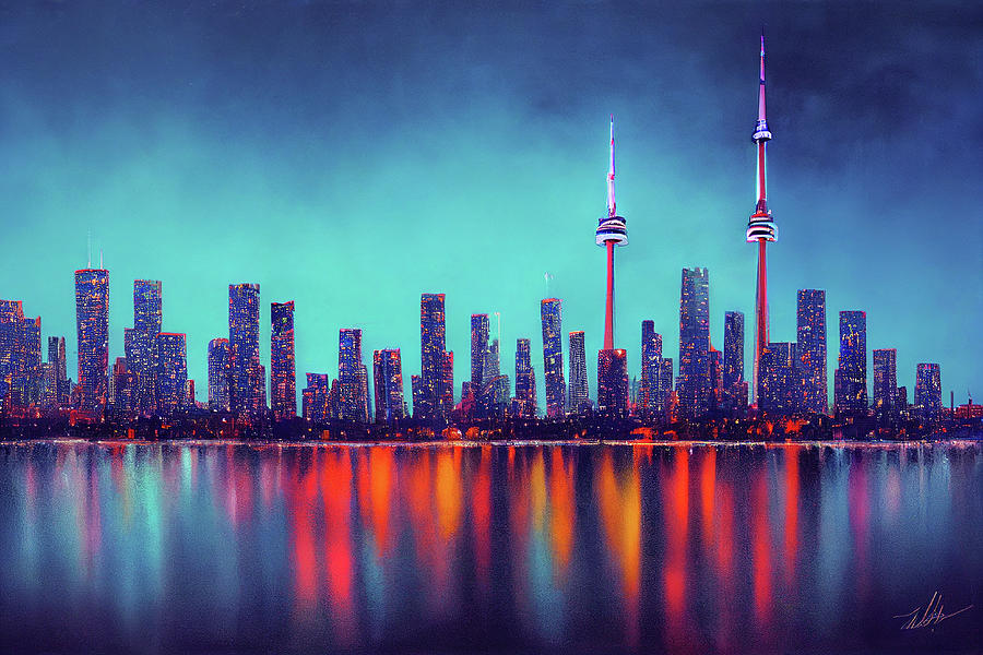 Stylized Toronto Cityscape Digital Art by AJ Etheridge - Fine Art America