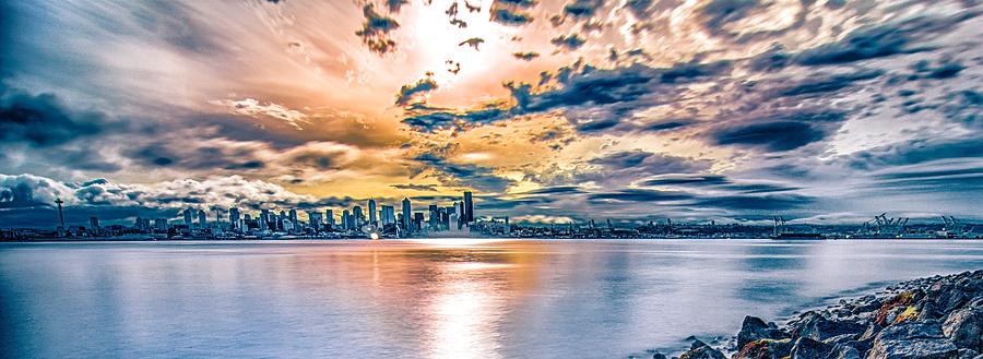 Sunrise Over Seattle Wahington Skyline In Spring #11 Photograph by Alex Grichenko