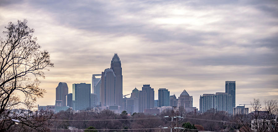 Sunset And Overcast Over Charlotte Nc Cityscape #11 Photograph by Alex Grichenko