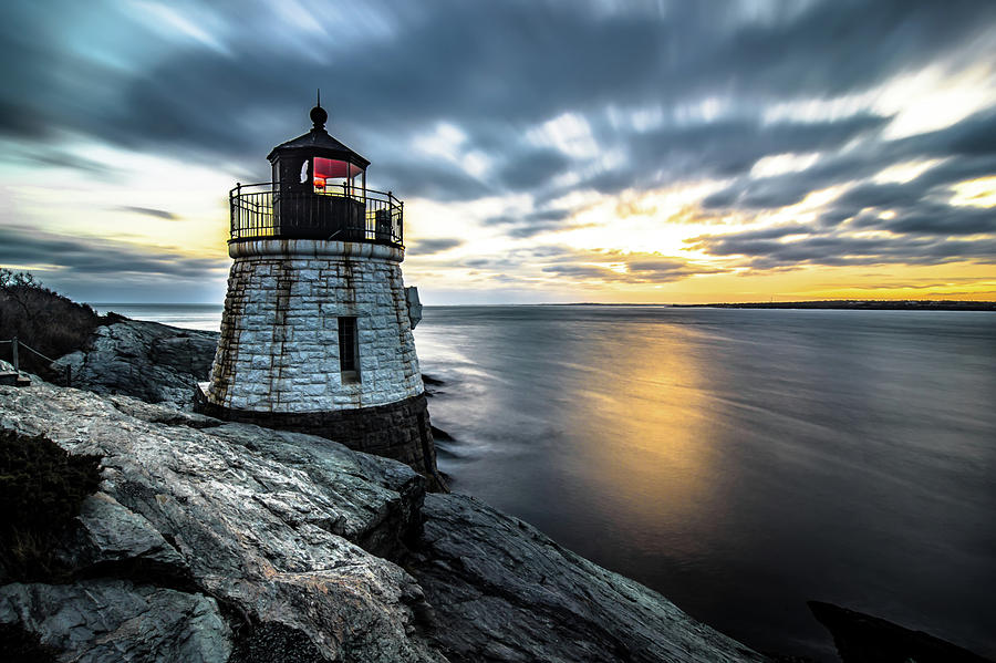 Sunset In Newport Rhode Island At Castle Hill Lighthouse #11 Photograph by Alex Grichenko