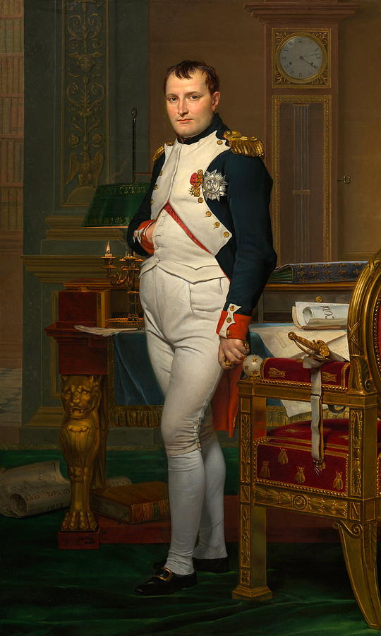 Emperor Painting - The Emperor Napoleon in His Study at the Tuileries #3 by Jacques-Louis David