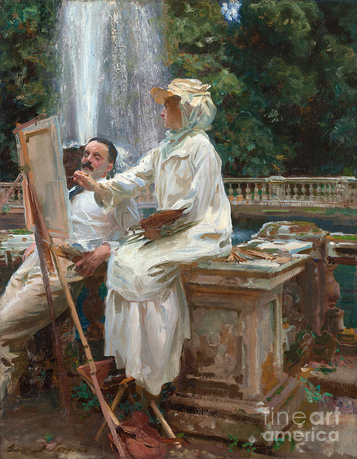 John Singer Sargent Painting - The Fountain, Villa Torlonia, Frascati, Italy #11 by John Singer Sargent
