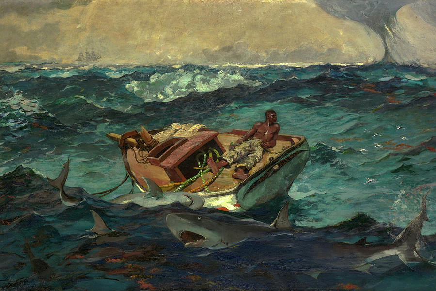 Boat Painting - The Gulf Stream #11 by Winslow Homer