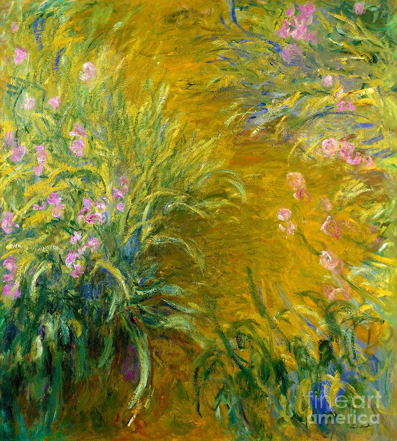 The Path Through the Irises #11 Painting by Claude Monet