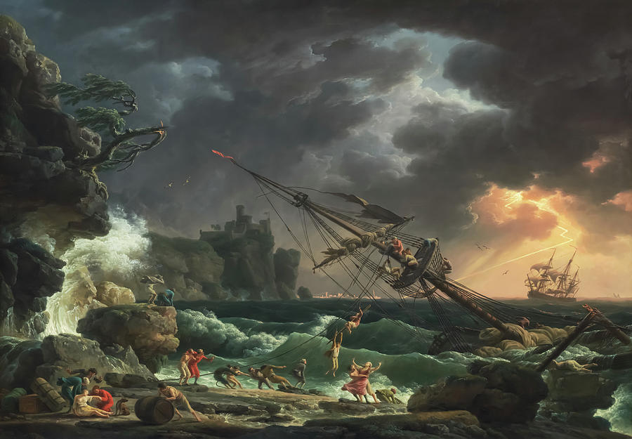 Claude Joseph Vernet Painting - The Shipwreck by Claude Joseph Vernet by Mango Art