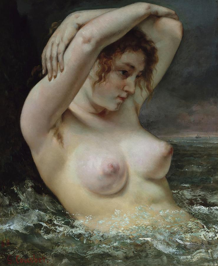 Courbet Painting - The Woman In The Waves #9 by Gustave Courbet