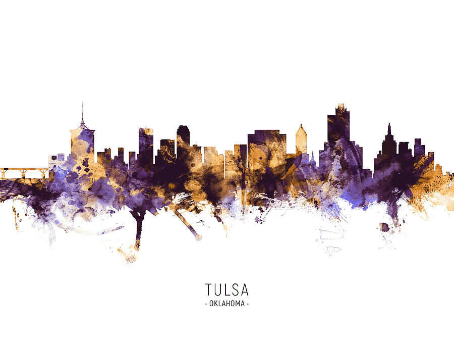Tulsa Oklahoma Skyline #11 Digital Art by Michael Tompsett