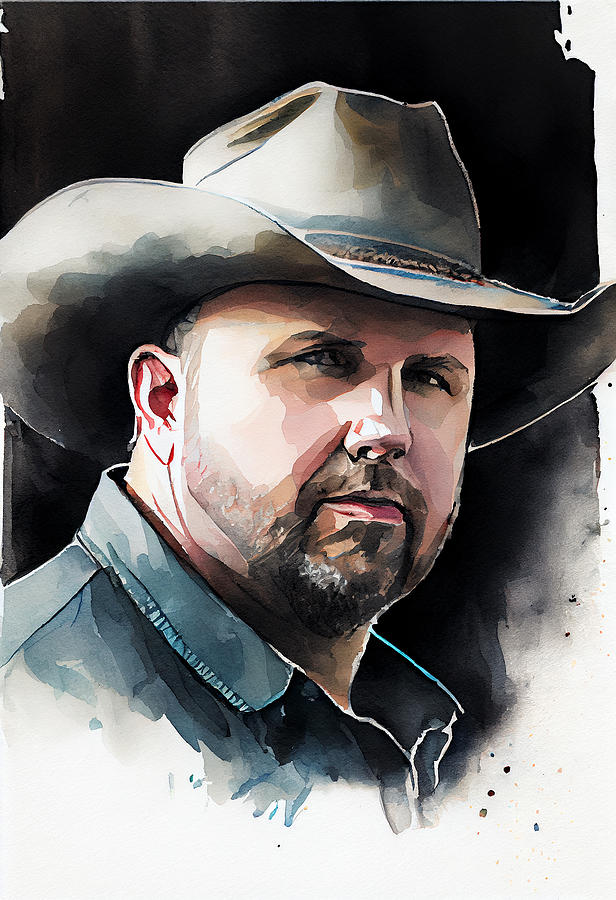 Watercolour of Garth Brooks Digital Art by Tim Hill - Fine Art America