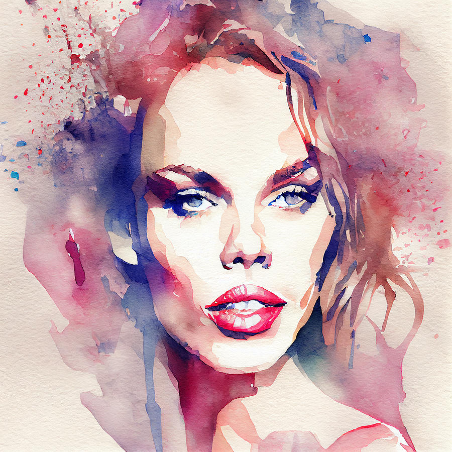 Watercolour Of Kylie Minogue Mixed Media