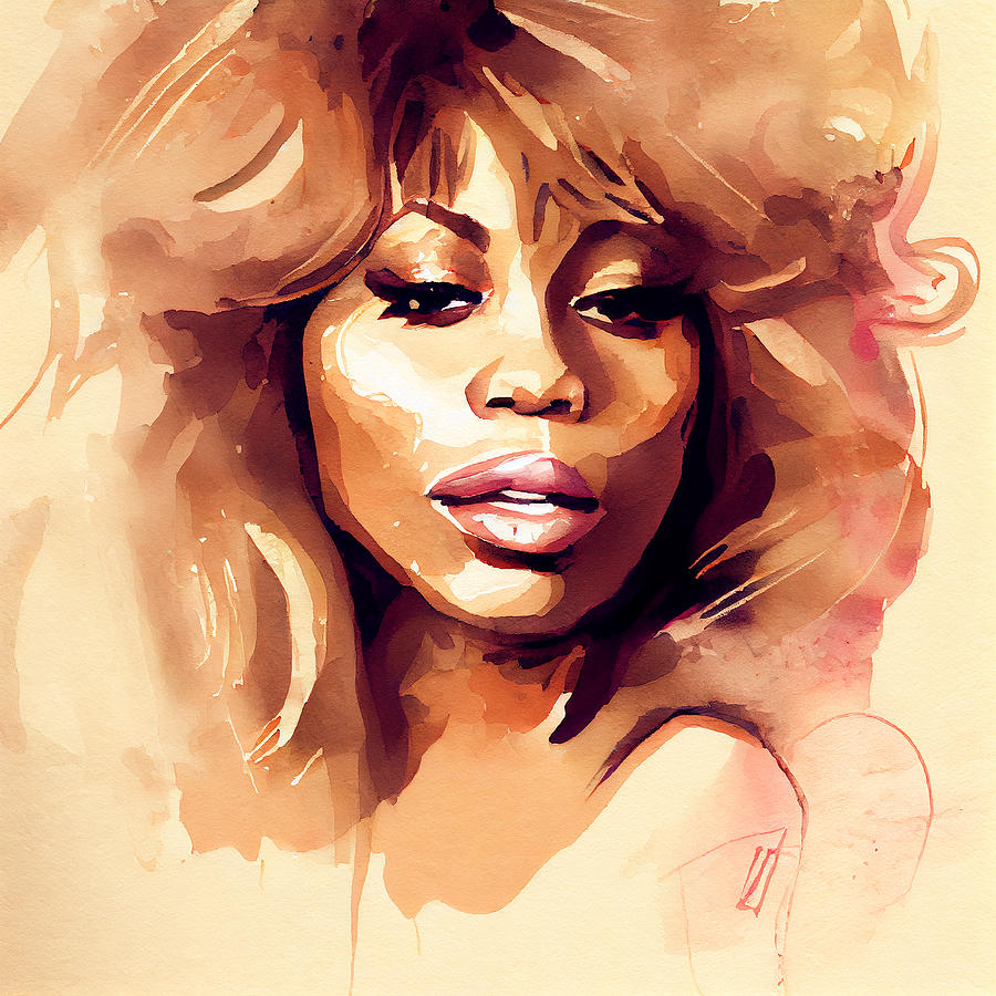 Watercolour Of Tina Turner Mixed Media by Smart Aviation - Fine Art America