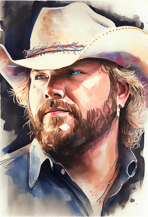 Watercolour of Toby Keith Digital Art by Tim Hill - Pixels