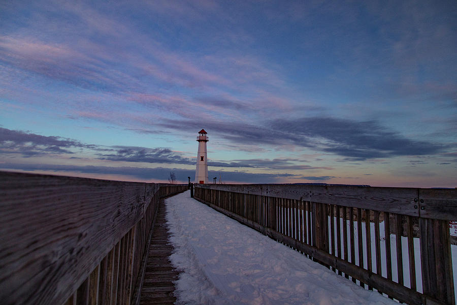 Wawatam Lighthouse in St. Ignace, Michigan in the winter Photograph by ...