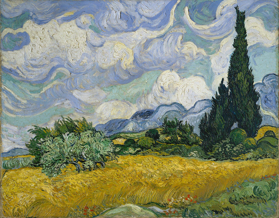 Vincent Van Gogh Painting - Wheat Field with Cypresses  #11 by Vincent van Gogh