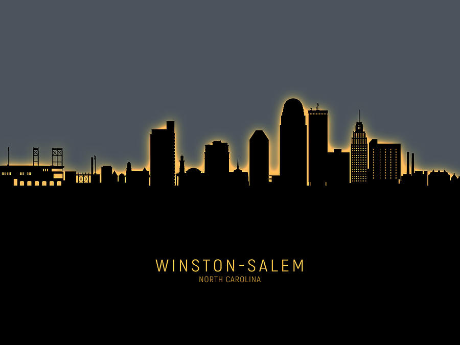 Winston-Salem North Carolina Skyline Photograph by Michael Tompsett.