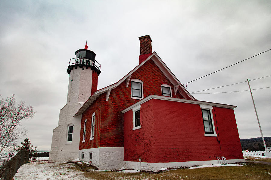 Winter view of Eagle Harbor Lighthouse in Eagle Harbor Michigan #11 Photograph by Eldon McGraw
