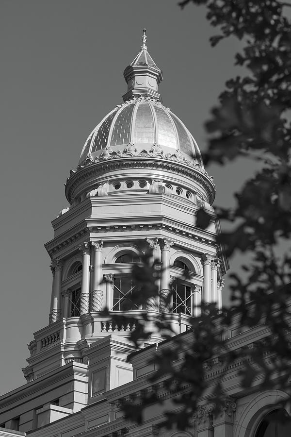Wyoming state capitol building in Cheyenne Wyoming in black and white #11 Photograph by Eldon McGraw