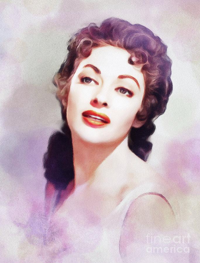 Yvonne De Carlo, Vintage Actress Painting By Esoterica Art Agency 