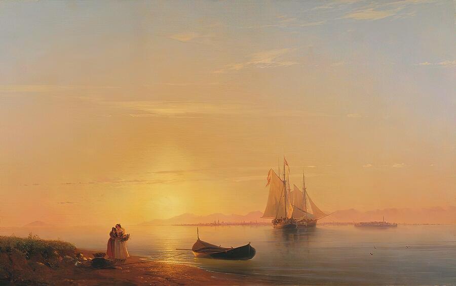 Sunset Painting - Ivan Aivazovsky #111 by Ivan Aivazovsky