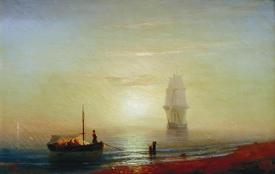 Boat Painting - Ivan Aivazovsky #112 by Ivan Aivazovsky