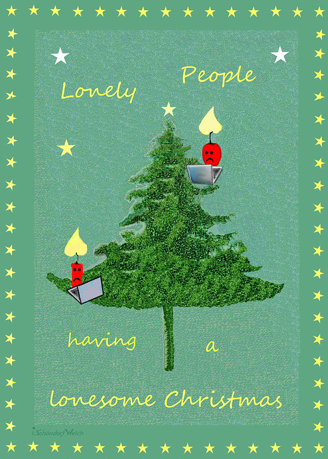 1157 A - Lonely People Christmas Card Digital Art by Irmgard Schoendorf Welch