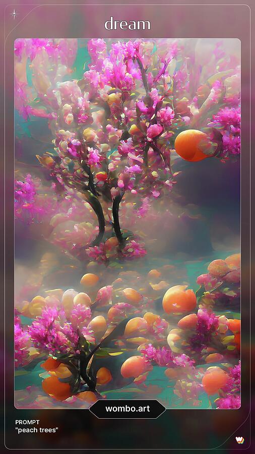A I Peach Trees #1 Digital Art by Denise F Fulmer