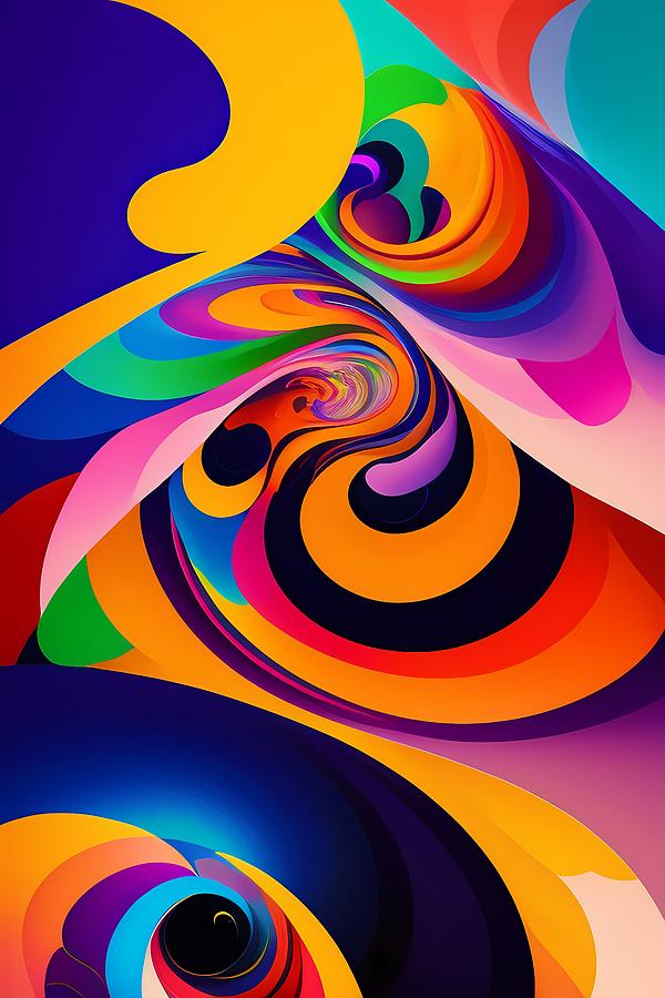 Colorful Trippy Psychedelic Retro Abstract Art Digital Art by Abstract ...